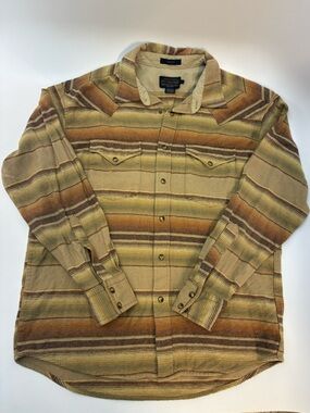 PENDLETON PEARL SNAP-FRONT WESTERN CANYON SHIRT, Large, 100% virgin wool, $189